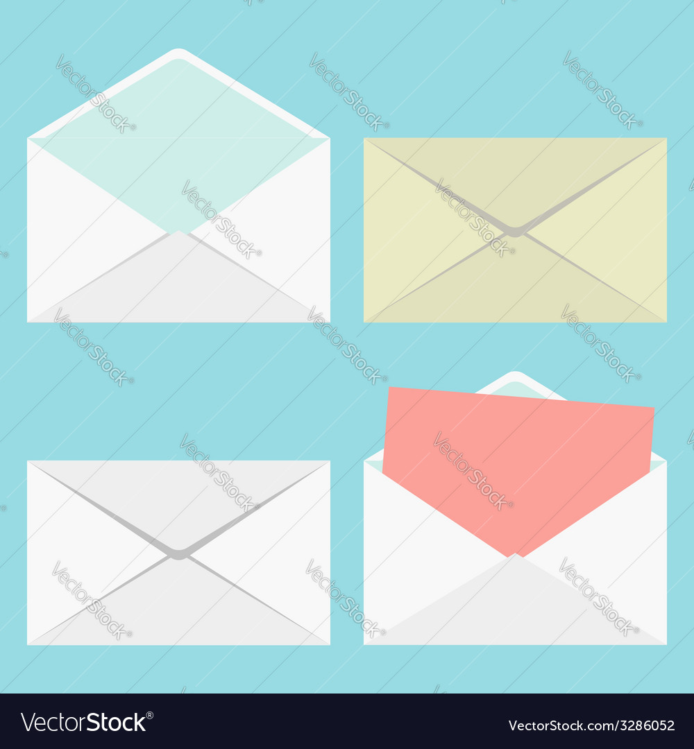 Set of closed and open envelopes