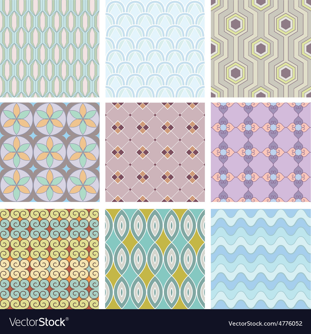 Set of geometric seamless pattern