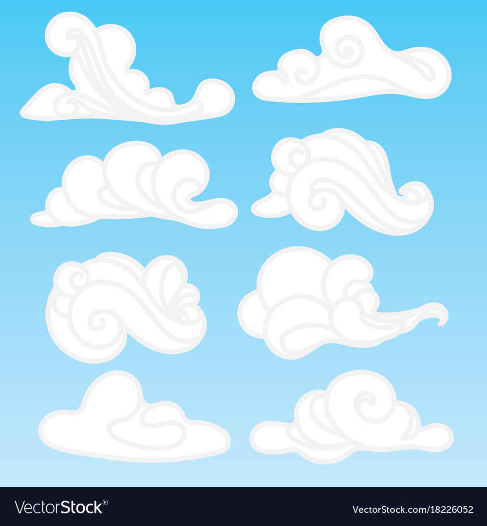 Set of stylized clouds a collection