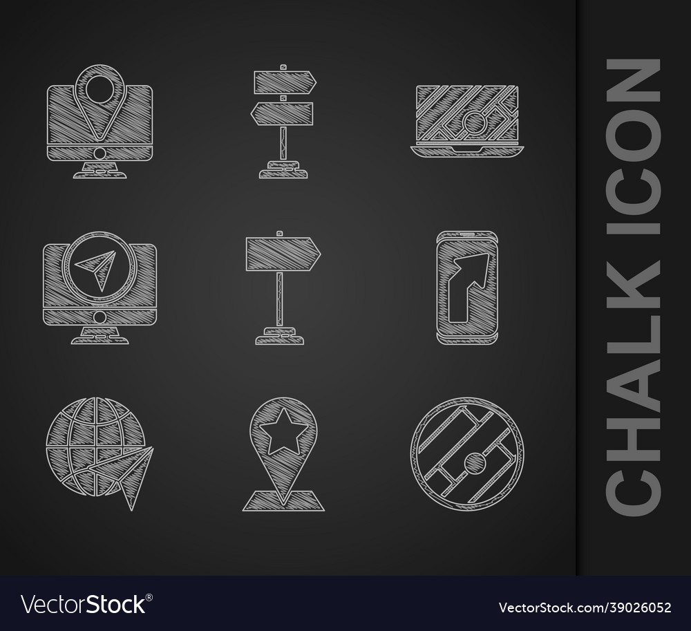 Set road traffic sign map pointer with star Vector Image Set road traffic sign map pointer with star