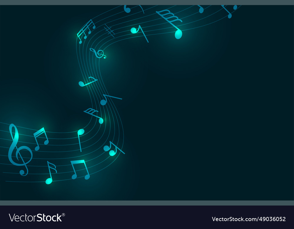 Shiny tune and rhythm notation background vector image Shiny tune and rhythm notation background