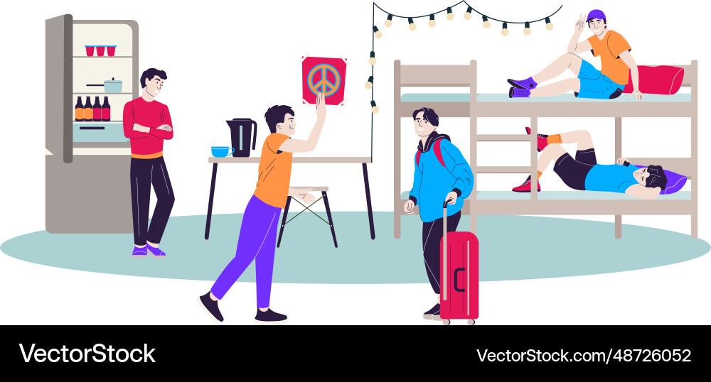 Student dormitory composition Royalty Free Vector Image