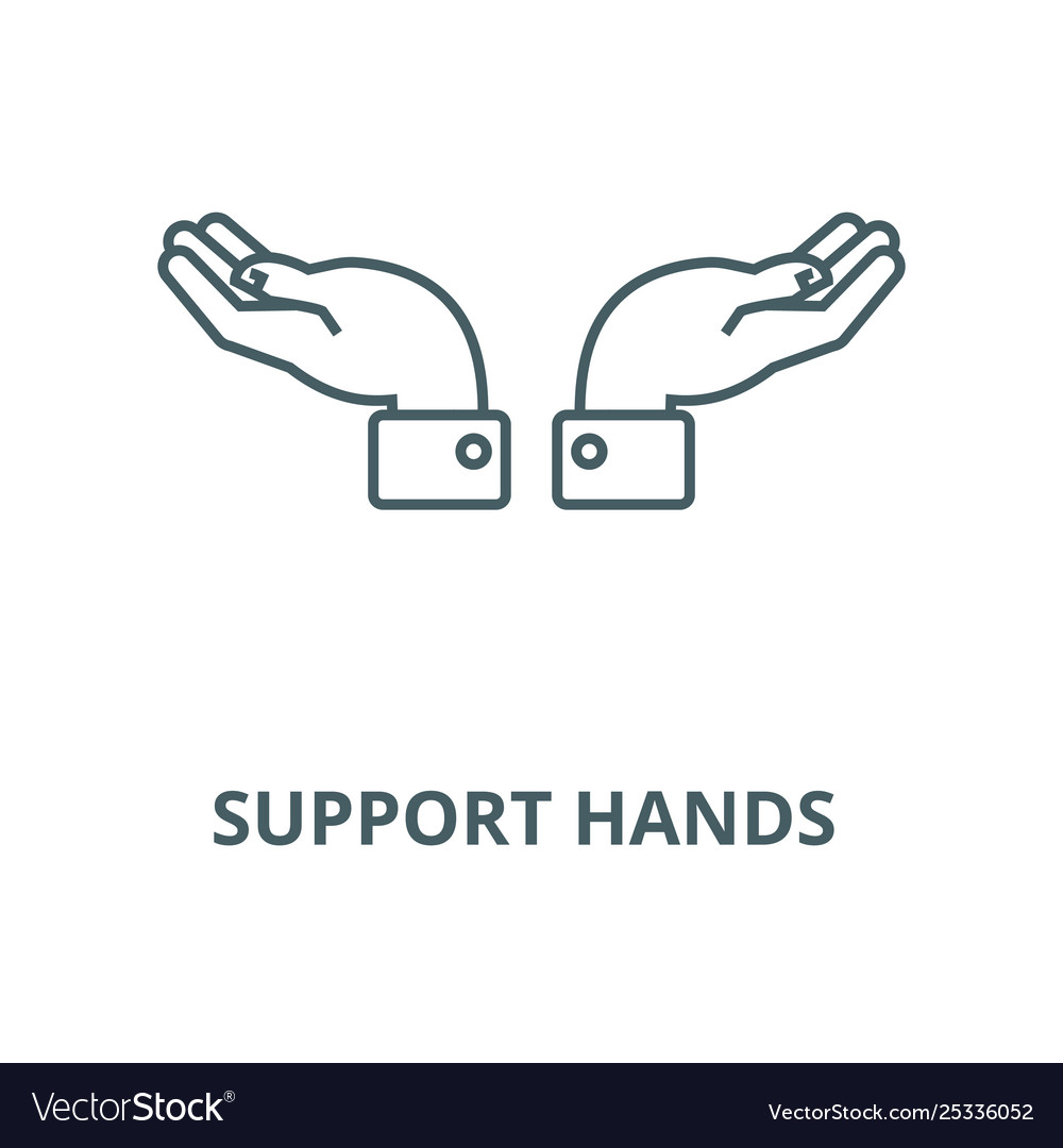 Support hands line icon linear concept vector image Support hands line icon linear concept