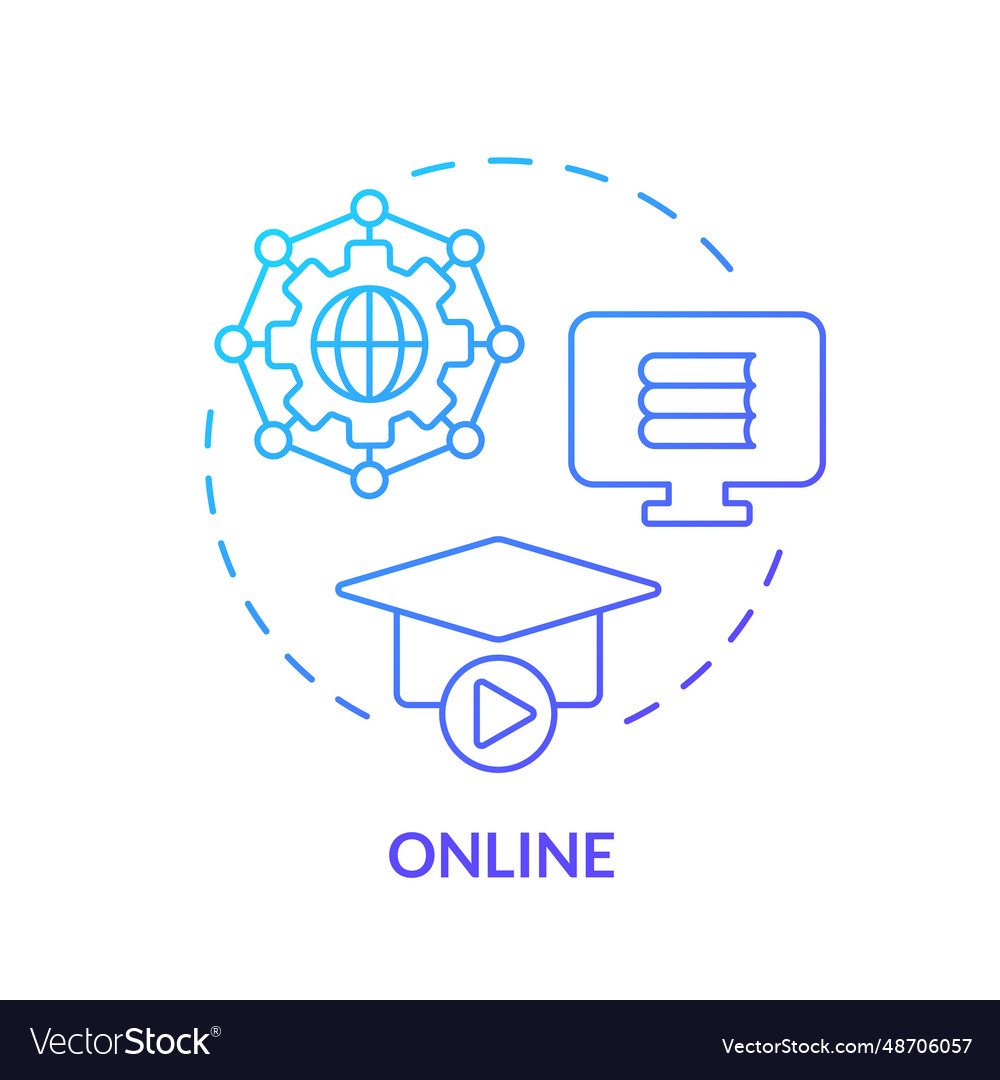 2d gradient thin linear icon online concept vector image 2d gradient thin linear icon online concept