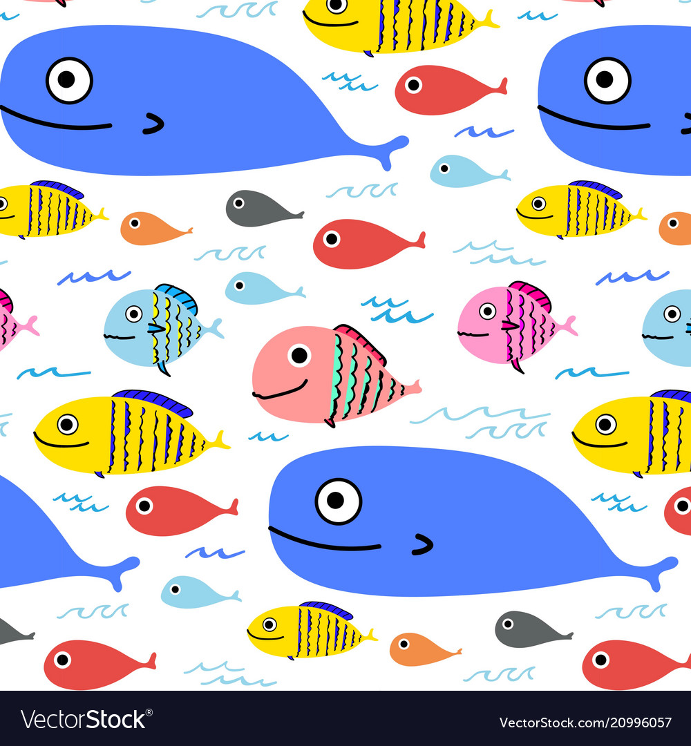 Abstract colorful fish pattern background vector image Abstract colorful fish pattern background