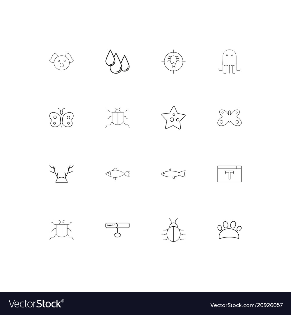 Animals linear thin icons set outlined simple