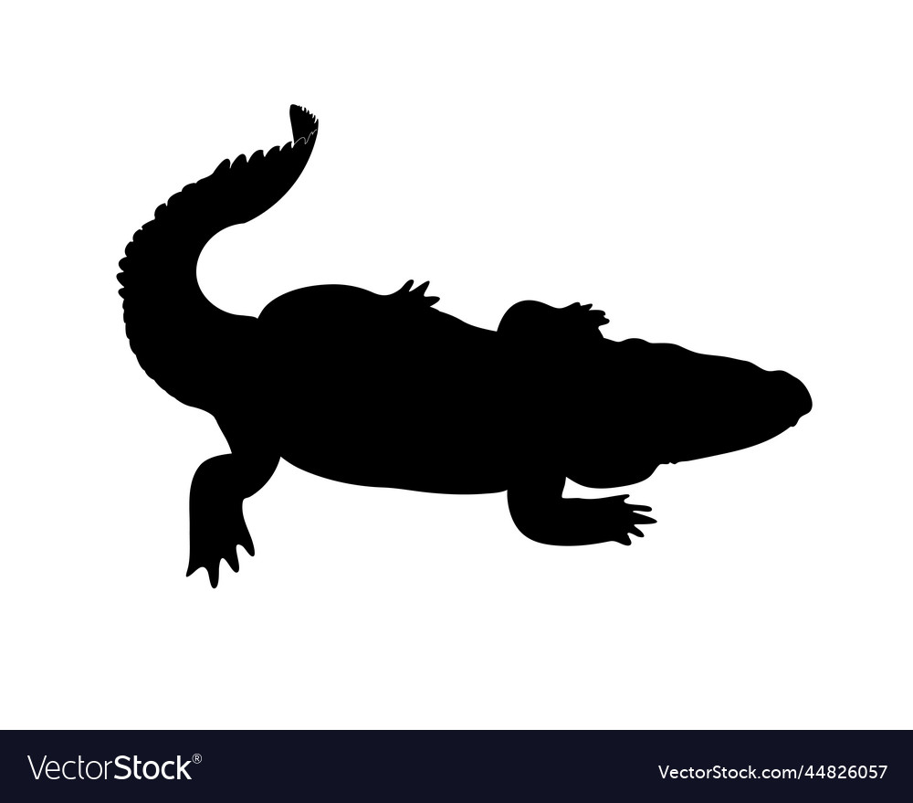 Black crocodile silhouette Royalty Free Vector Image