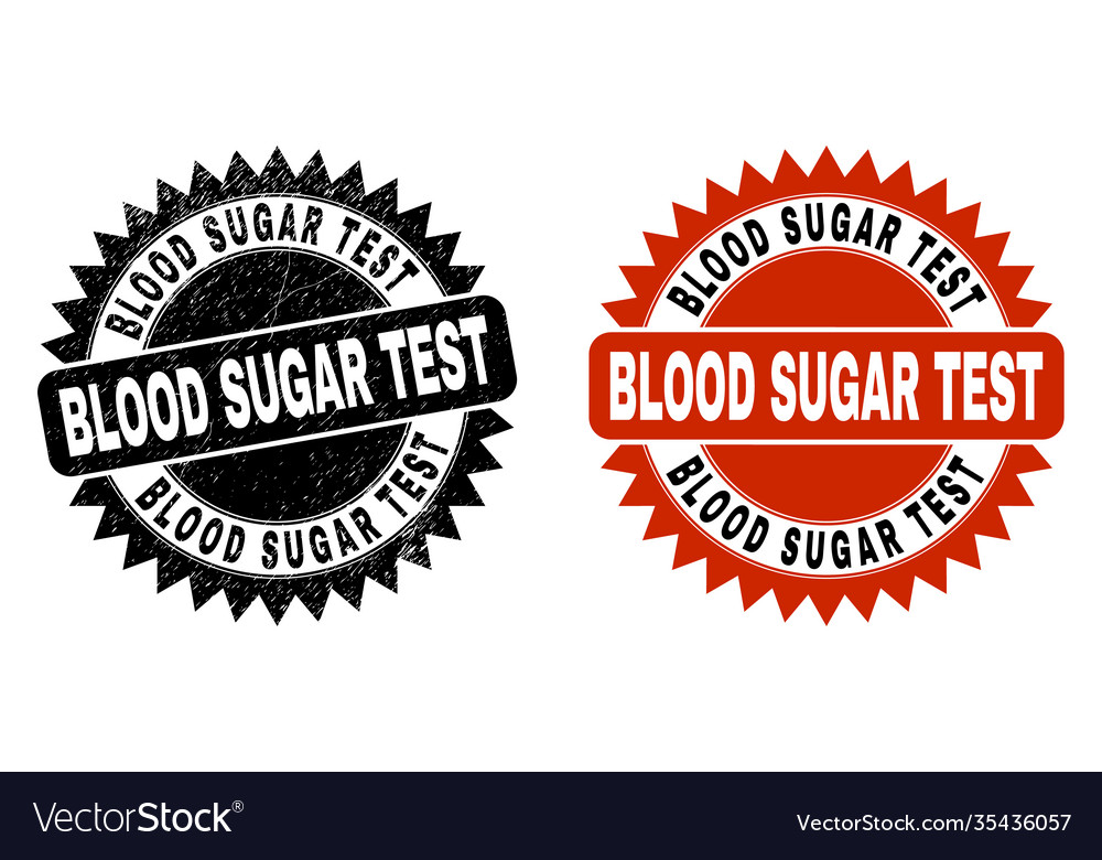 Blood sugar test black rosette stamp seal