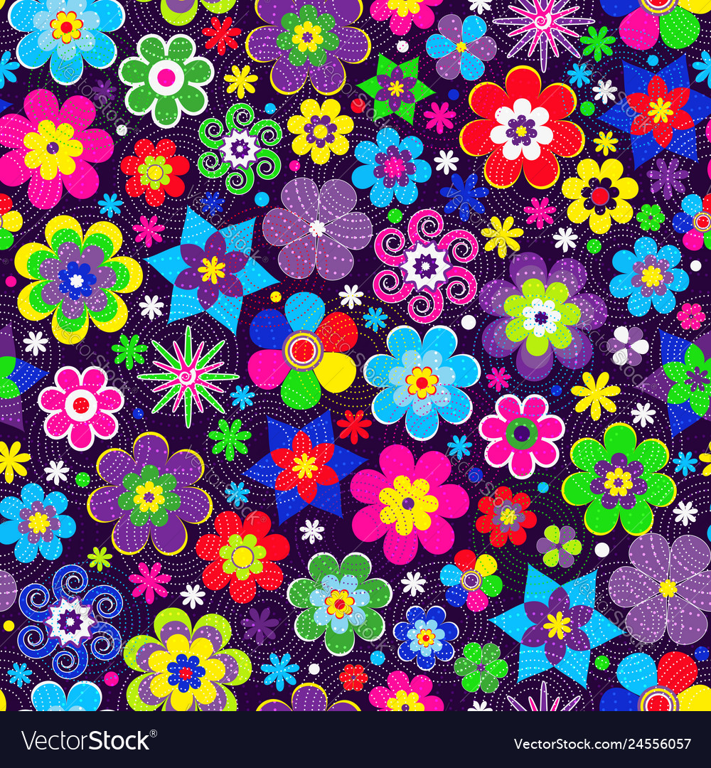 Colorful spring seamless pattern with decorative Vector Image