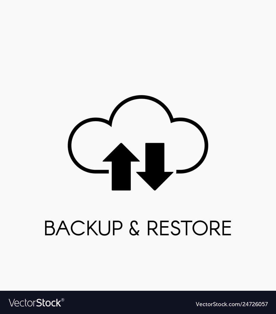 Data cloud icon backup and restore sign vector image Data cloud icon backup and restore sign