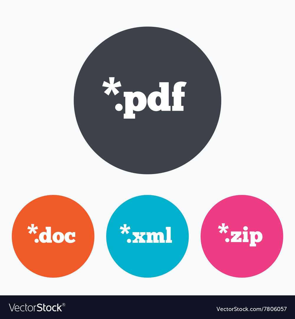 Document signs file extensions symbols