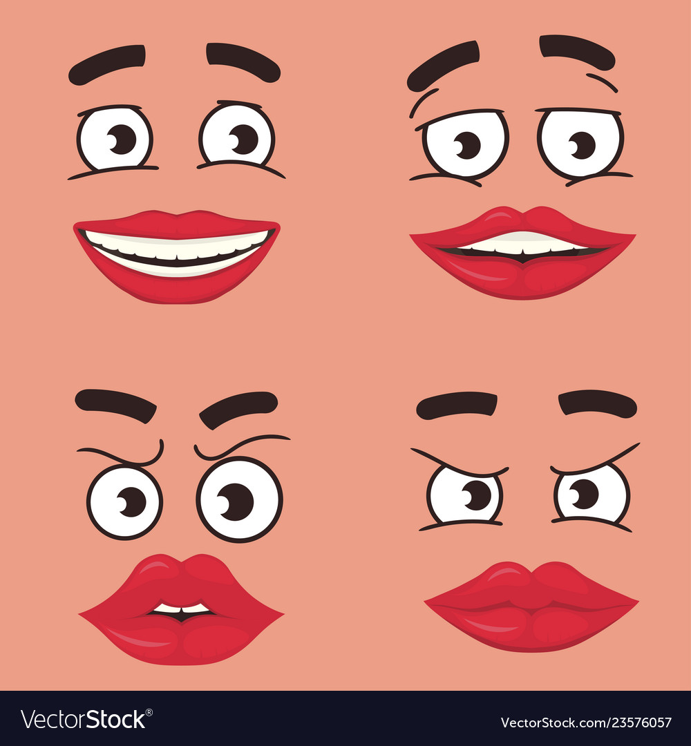 Premium Vector  Comic face expressions set