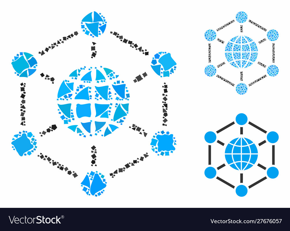 Global web composition icon joggly items