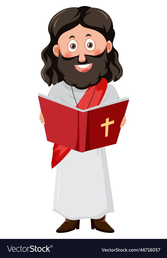 Jesus christ cartoon character Royalty Free Vector Image