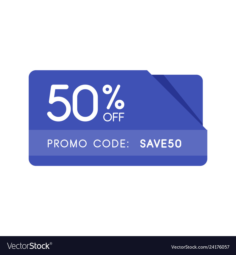 Promo code coupon code flat badge design on white Vector Image