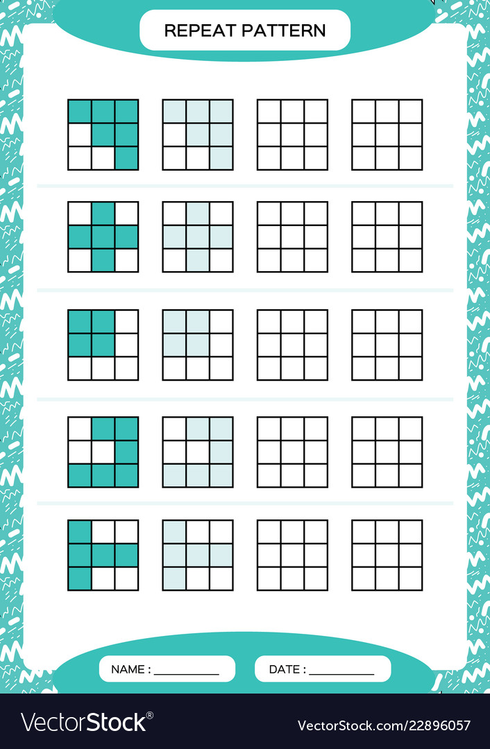 Repeat blue pattern cube grid with squares