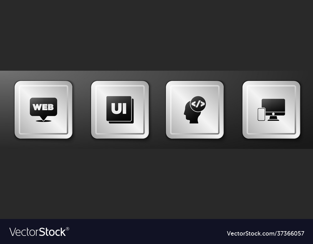 Set web and graphic design ui or ux front end vector image Set web and graphic design ui or ux front end