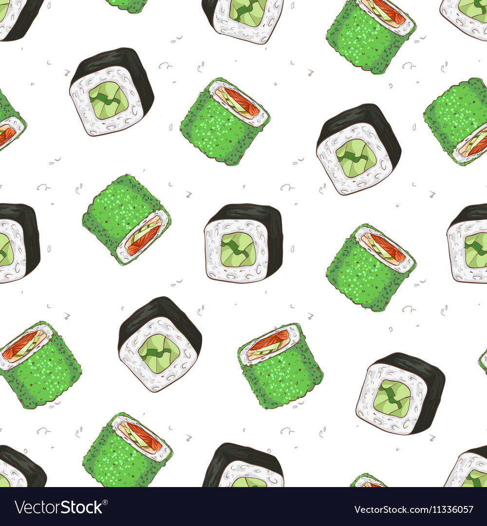 Sushi seamless pattern