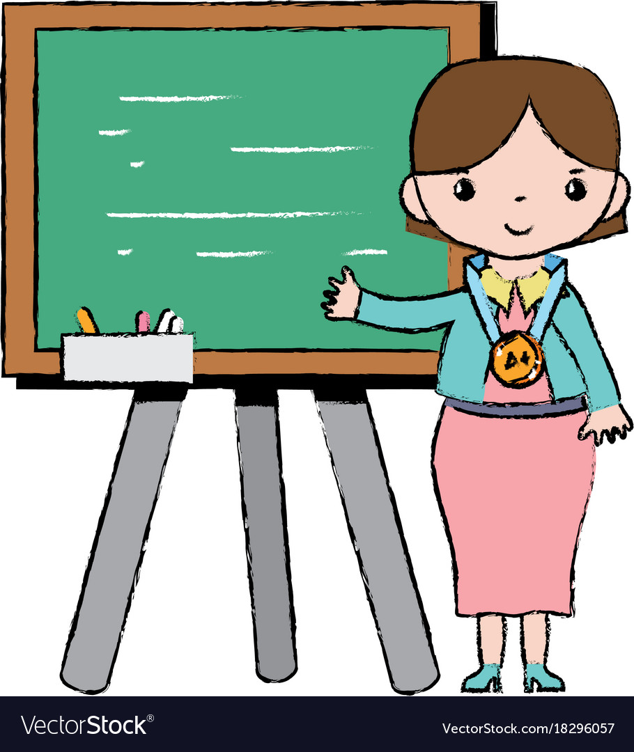 Teacher teaching class lesson in backcoard Vector Image