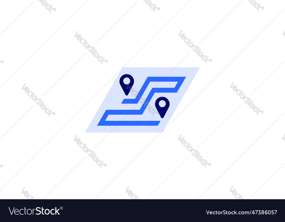 Tracking map address icon location pin logotype vector image Tracking map address icon location pin logotype