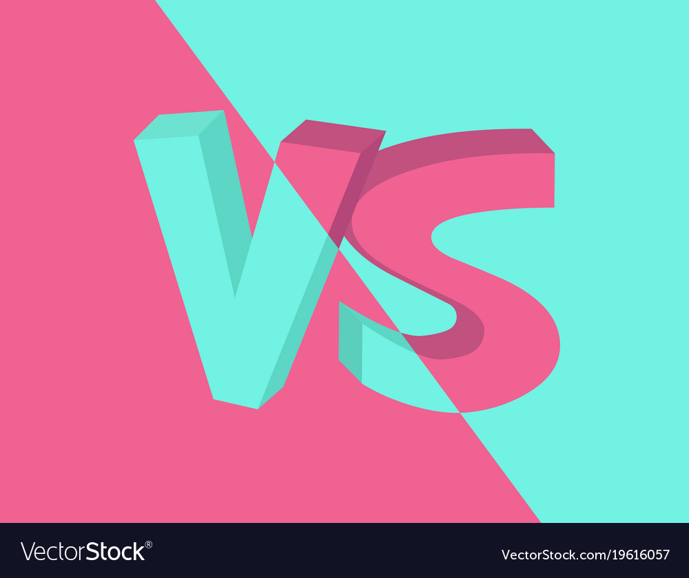 Vs versus inscription auf türkis
