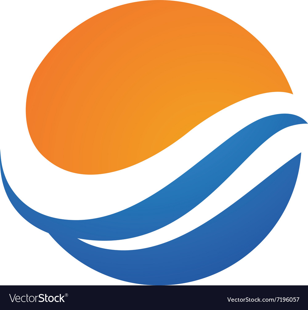 Water wave icon logo template