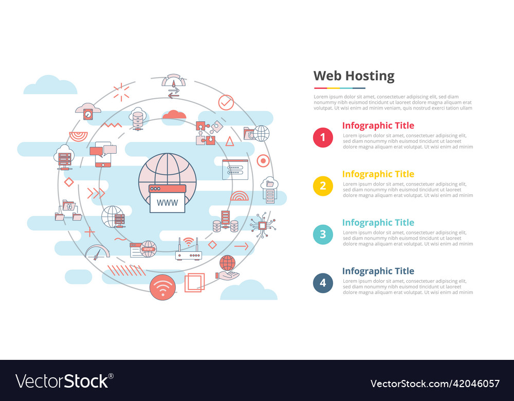 Web or website hosting concept for infographic vector image Web or website hosting concept for infographic