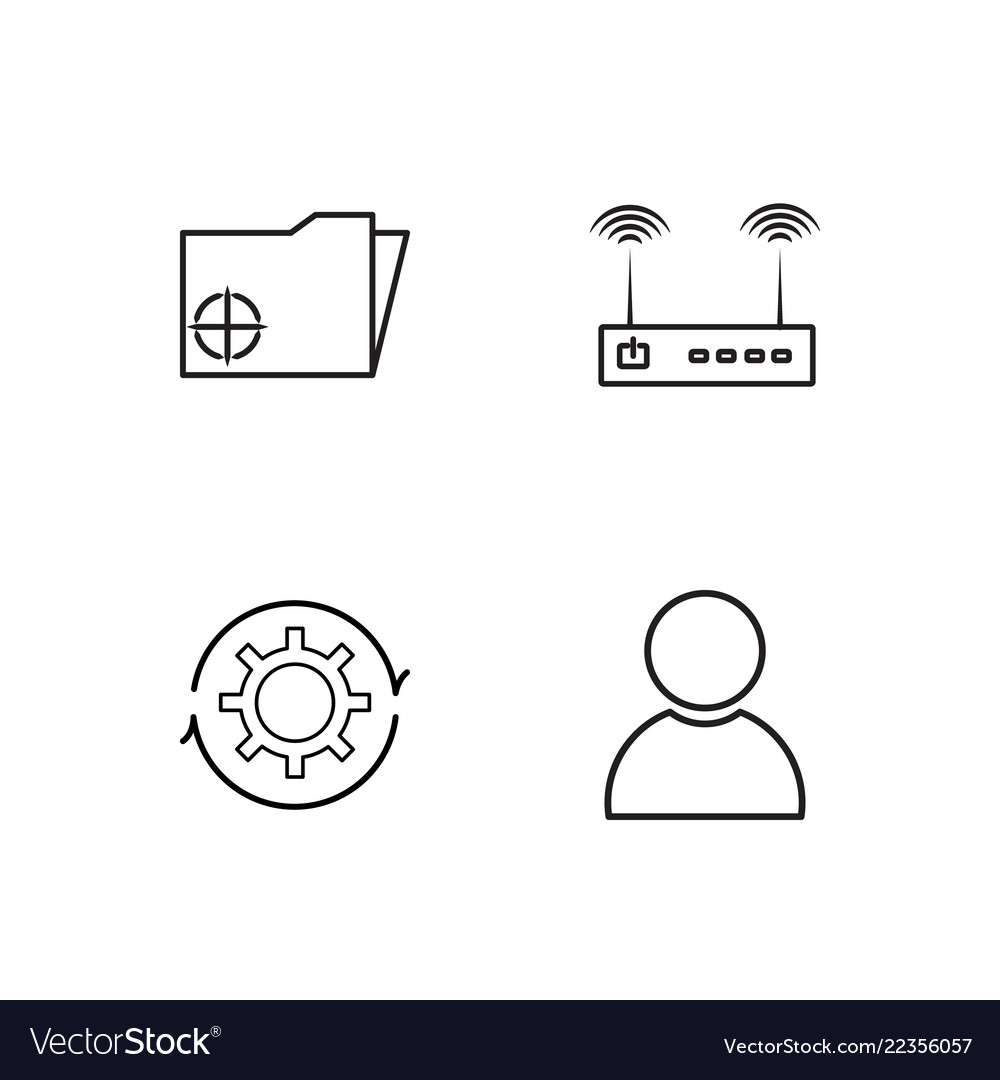Web simple outlined icons set