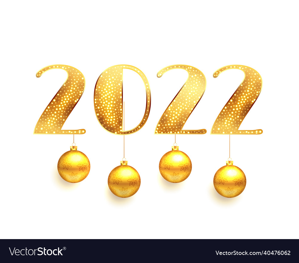 2022 golden new year greeting background Vector Image