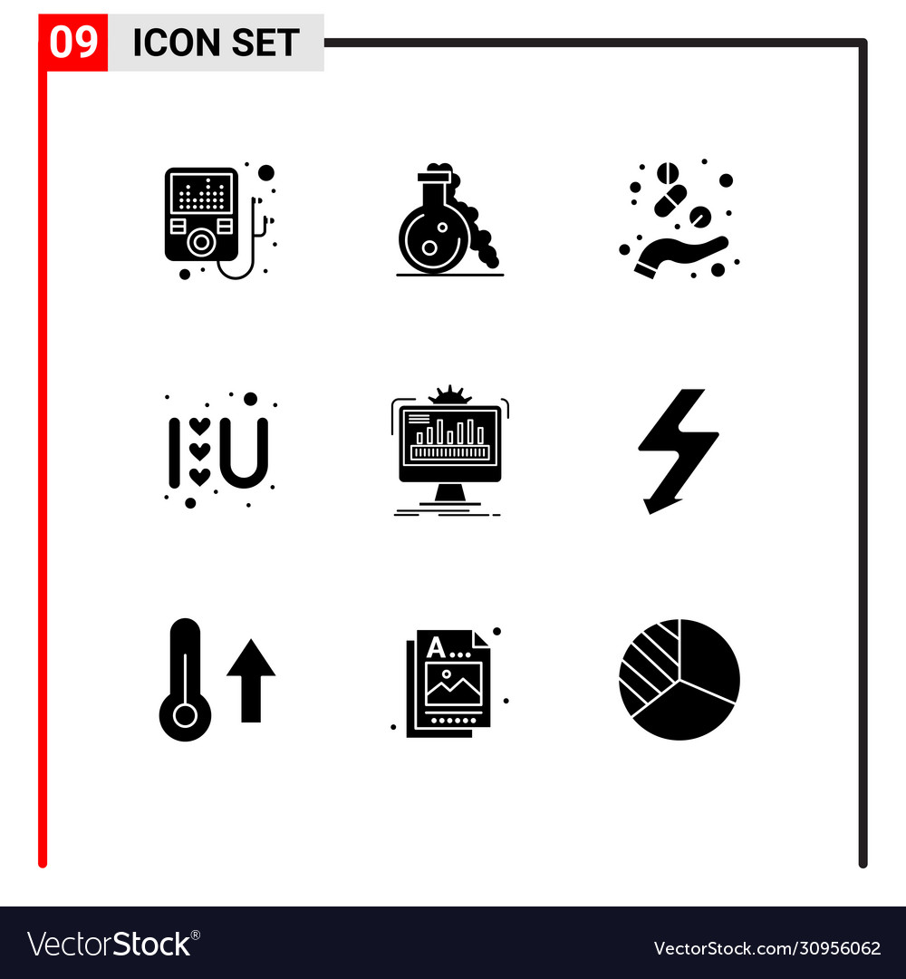 9 universal solid glyphs set for web and mobile