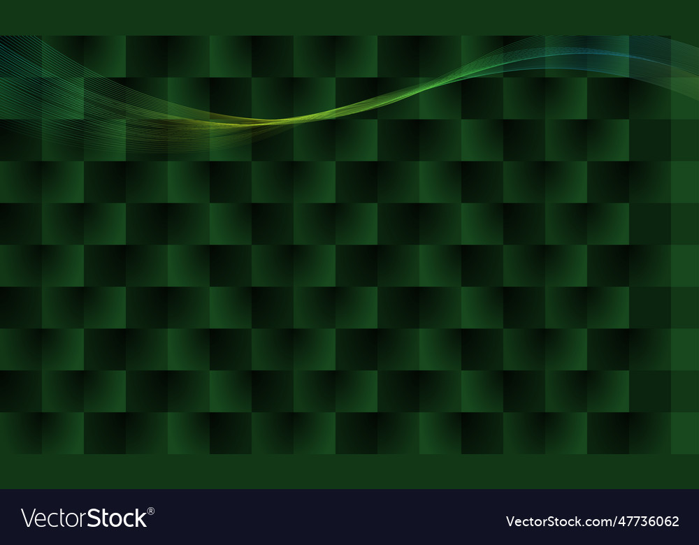 Abstract light line wave on green gradient color vector image Abstract light line wave on green gradient color