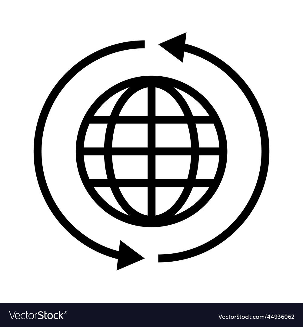 Browser icon and rotating arrow or reload