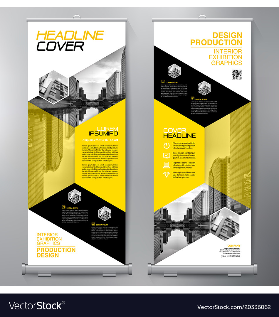 Business roll up standee design banner template