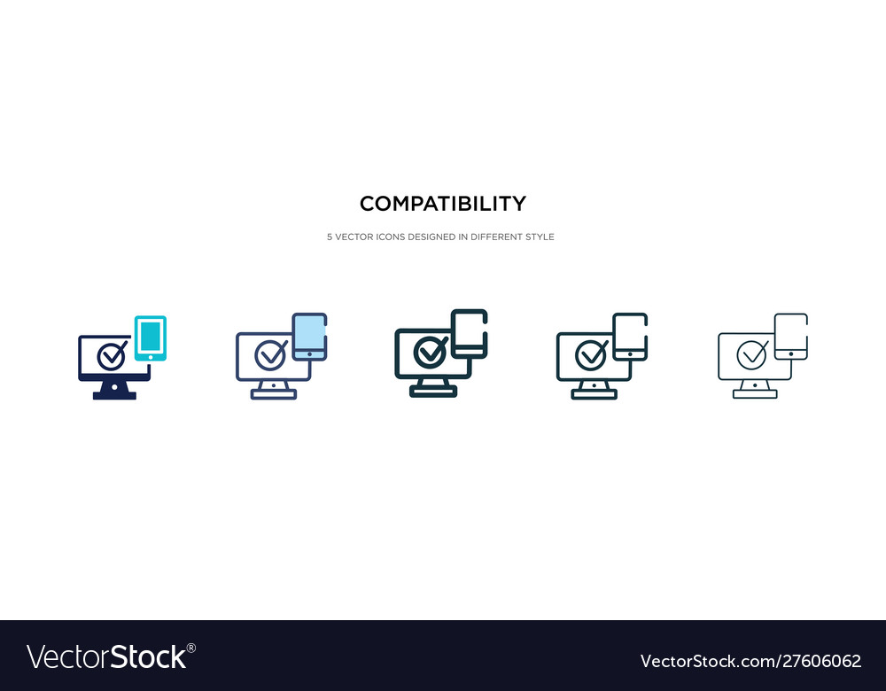 Compatibility icon in different style two Vector Image Compatibility icon in different style two