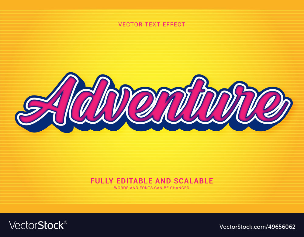 Editable text effect adventure style