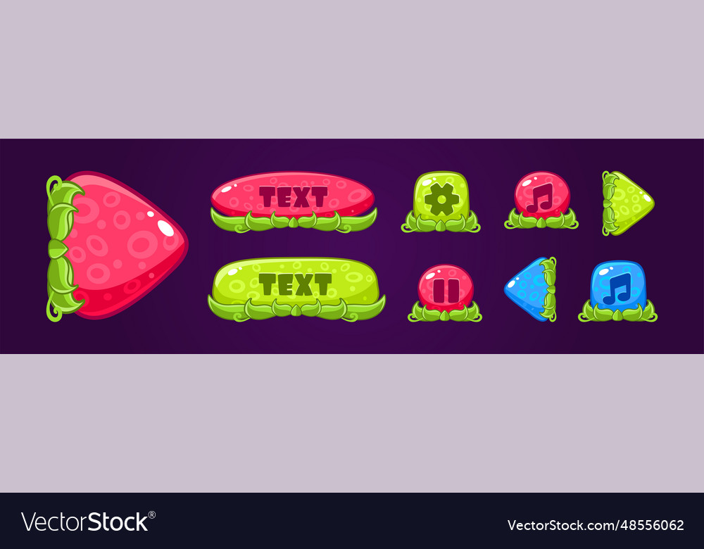 Glossy button with green grass for game user