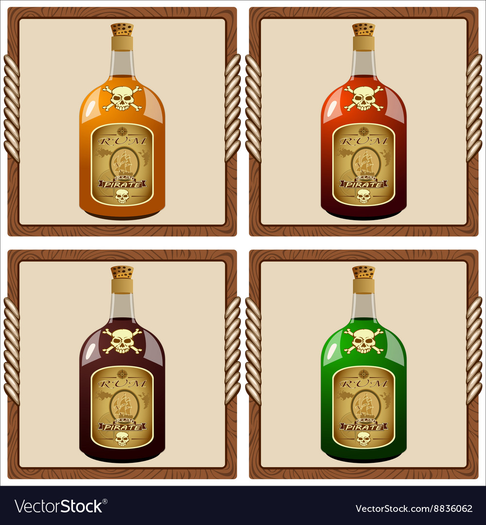 Icons with pirate rum