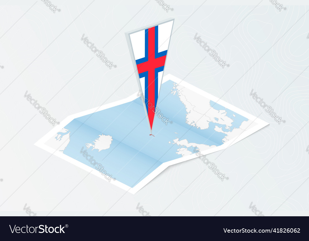 Isometric paper map of faroe islands