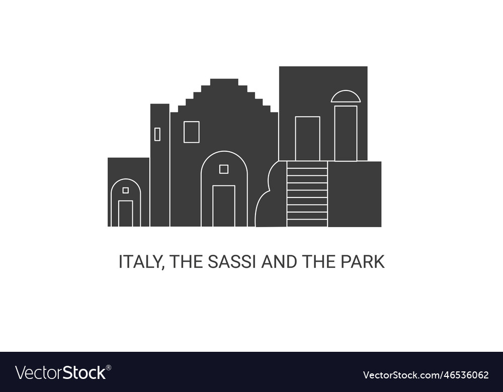 Italy the sassi and park travel landmark Vector Image