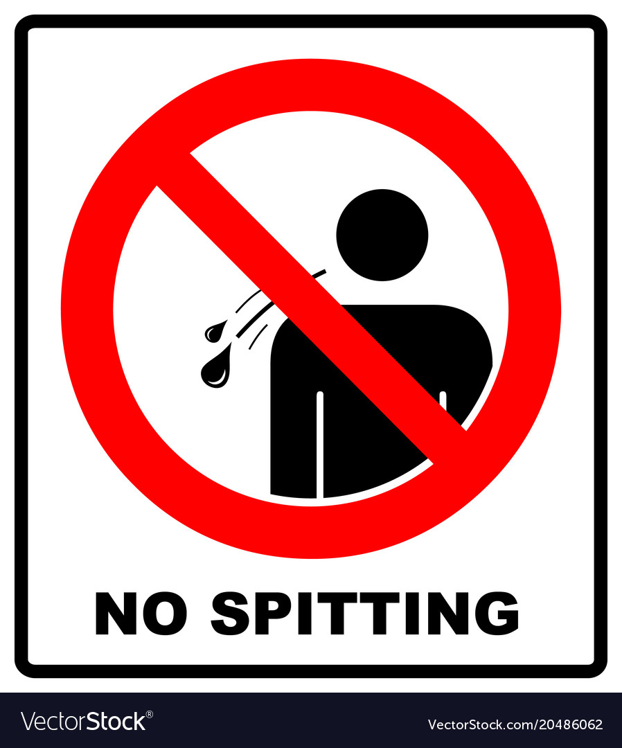 No spitting sign on white background Royalty Free Vector