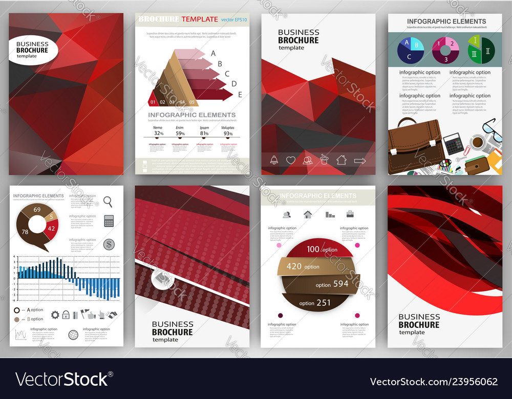 Red backgrounds abstract concept infographics Vector Image