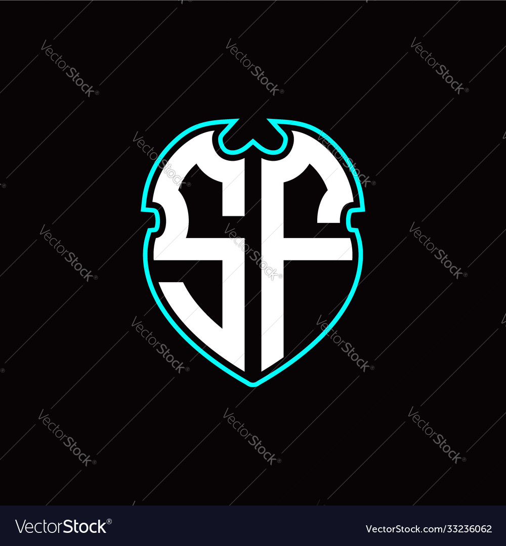 S f initial logo design with a shield shape vector image S f initial logo design with a shield shape