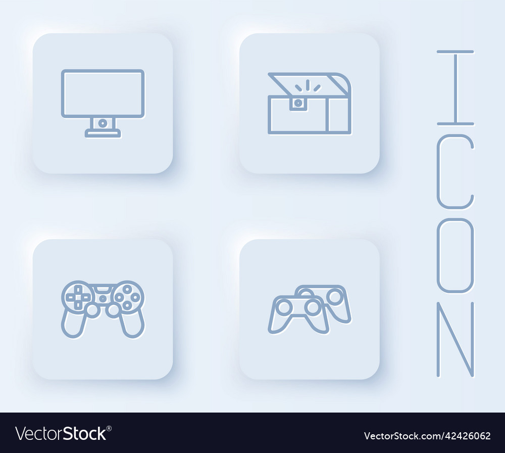 Set line computer monitor chest for game