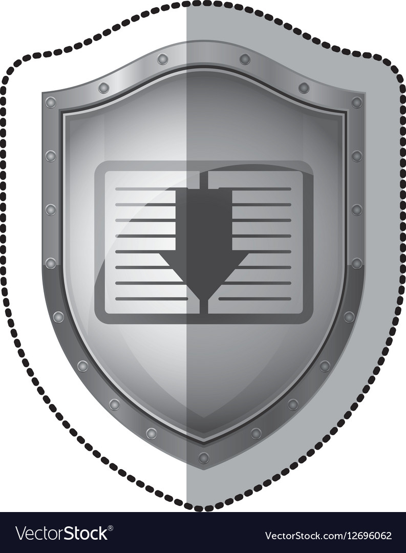 Sticker shield with notebook and arrow