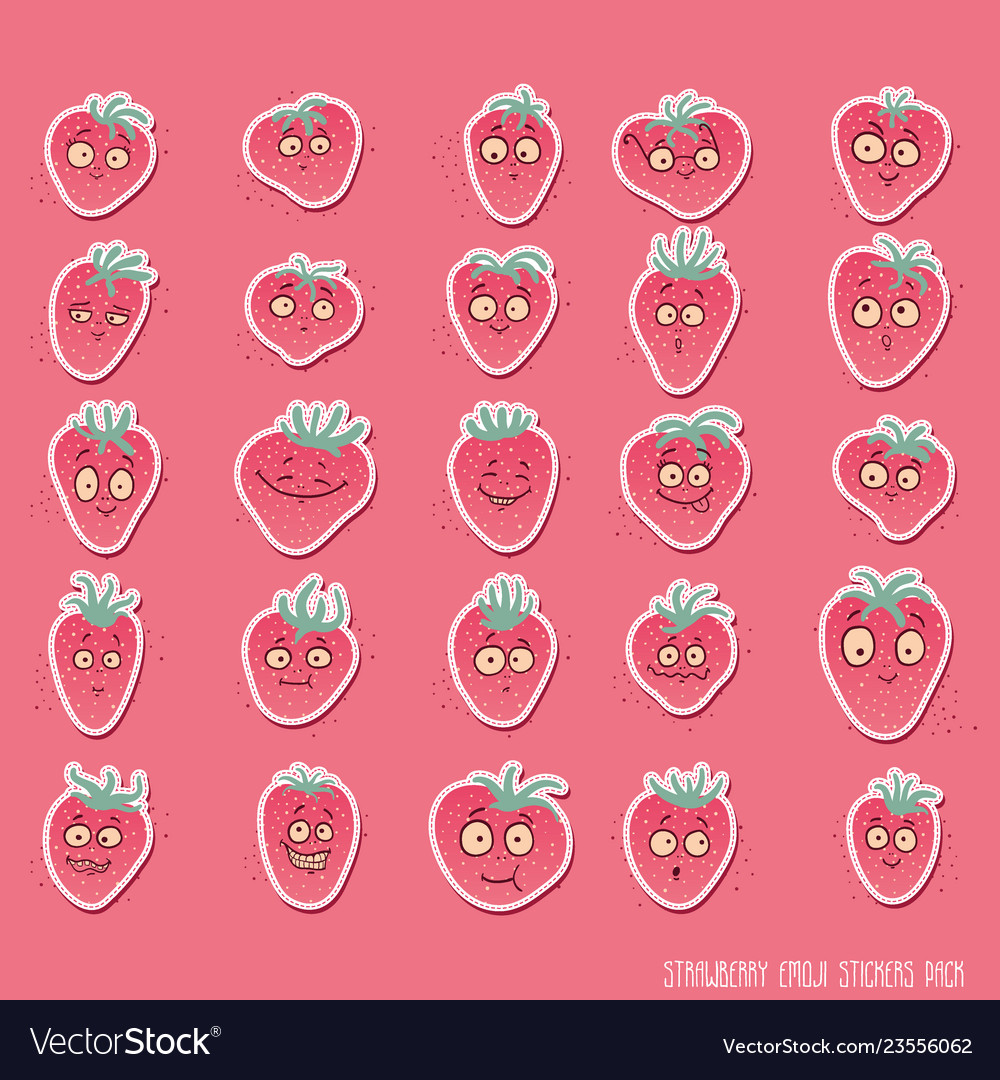 Strawberry emoji set