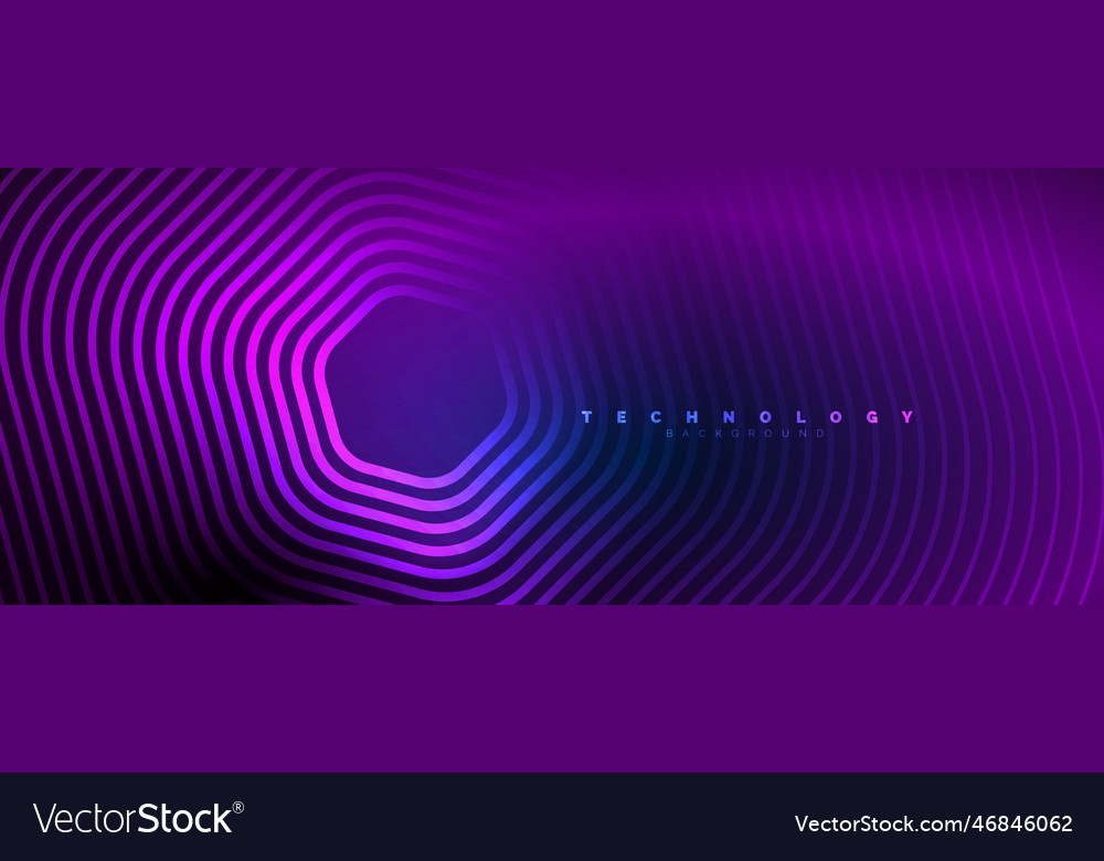 Techno shiny hexagons abstract background
