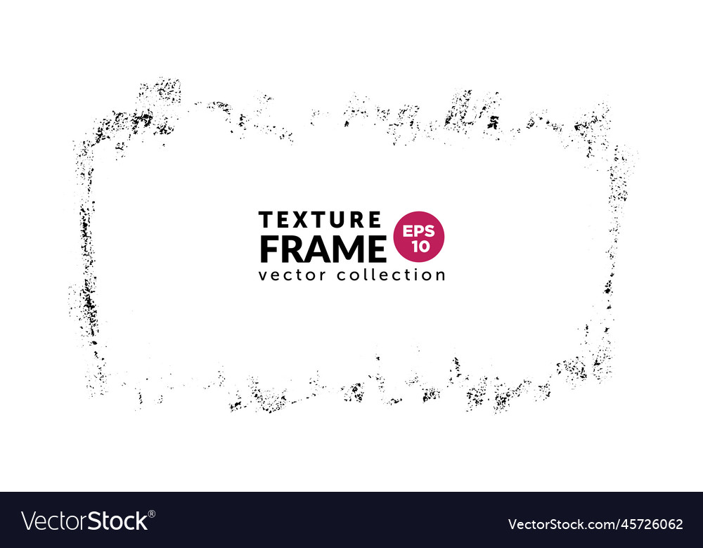 Textured overlay grunge frame rectangular shape vector image Textured overlay grunge frame rectangular shape