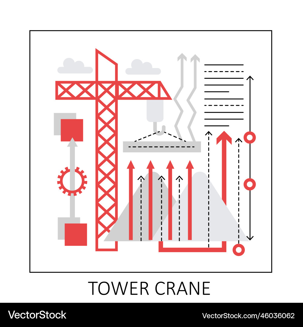 Tower construction crane Royalty Free Vector Image