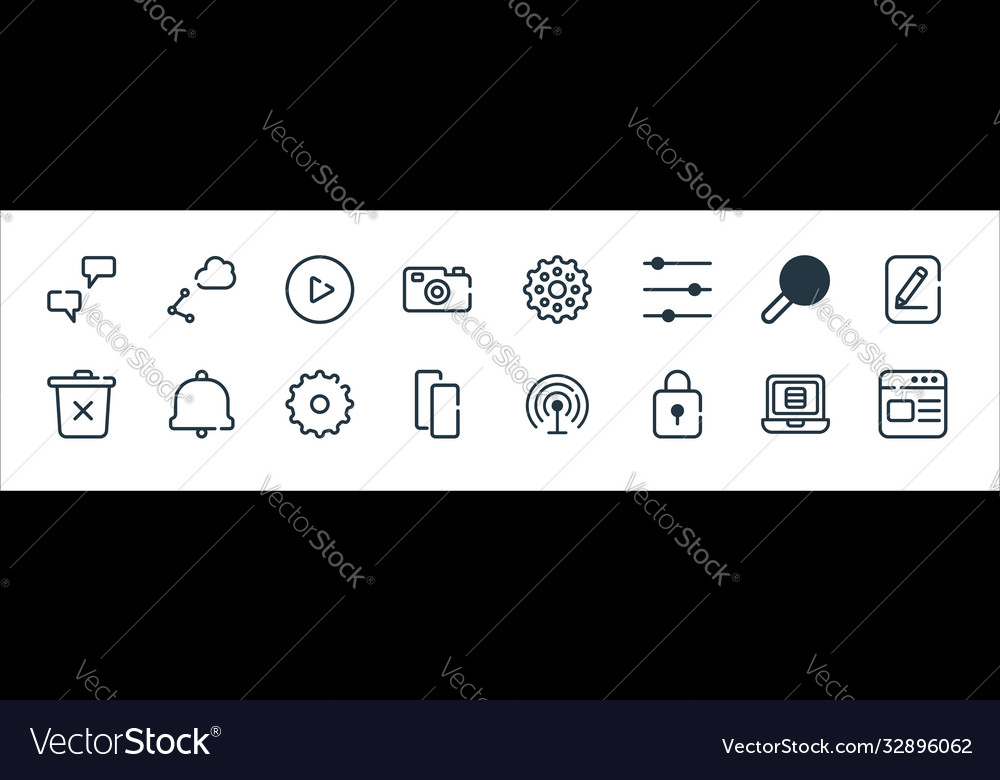 Ui master line icons linear set quality vector image Ui master line icons linear set quality