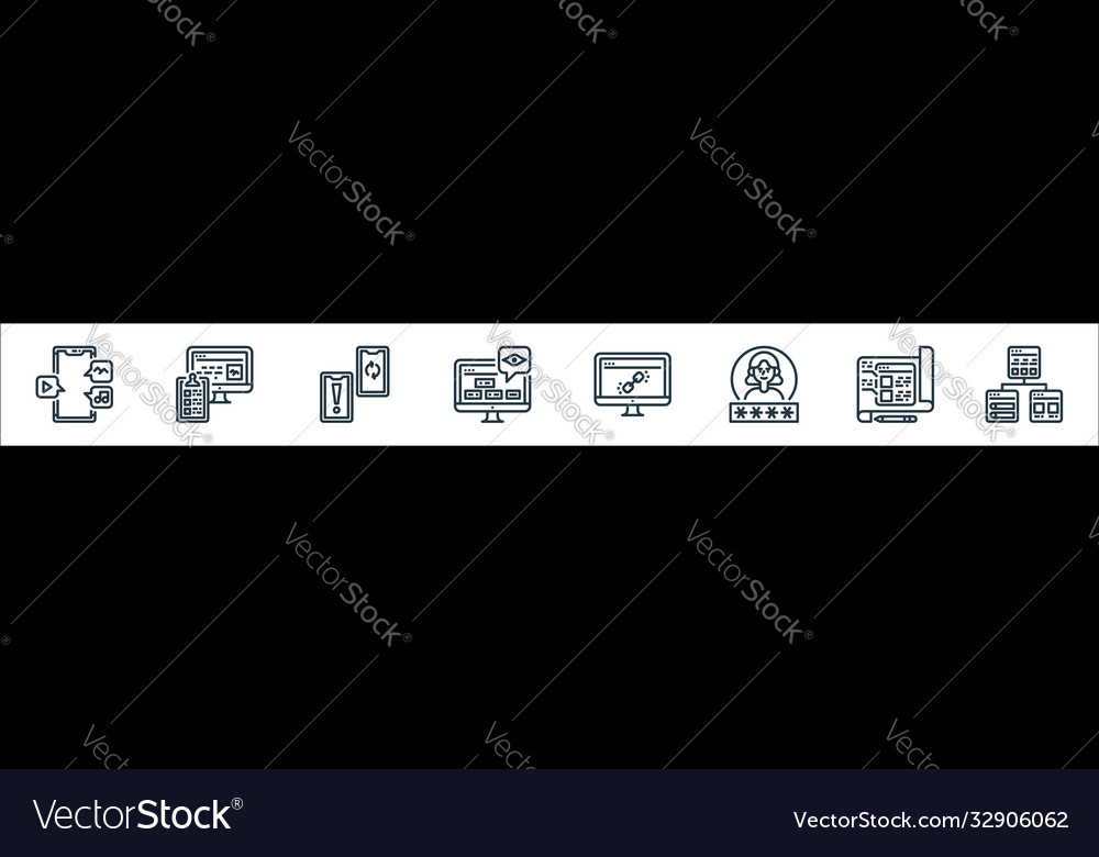 User experience line icons linear set quality vector image User experience line icons linear set quality